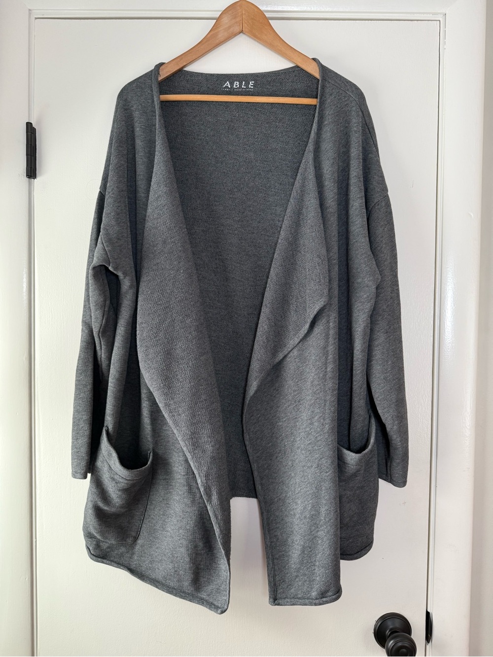 ABLE 100% Cotton Sweatshirt Cardigan Relaxed Slouchy Oversized Comfy Loungewear